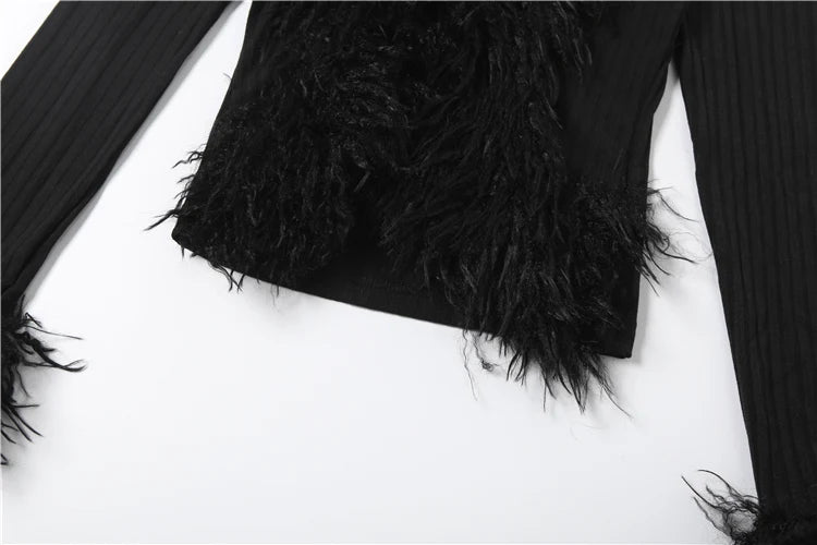 Furry Patchwork Sweater